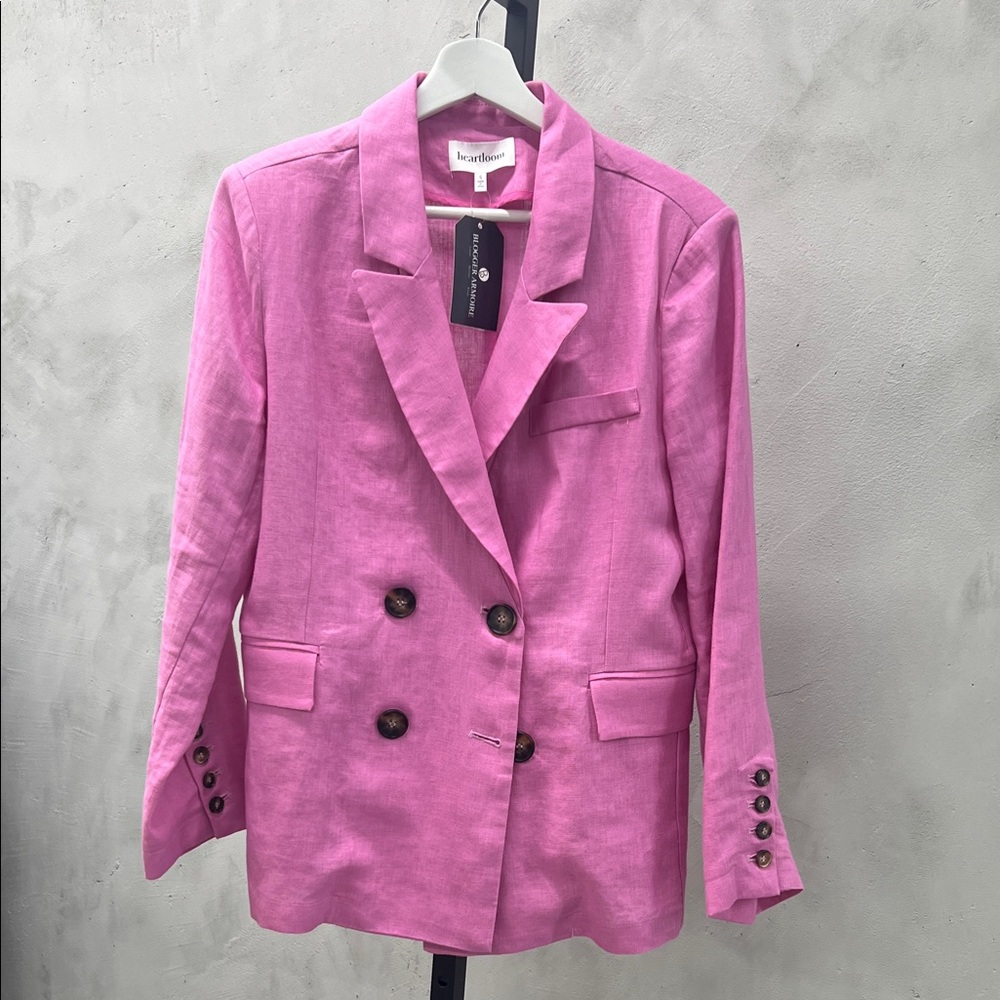 Heartloom Vibrant Pink Linen Suit Jacket